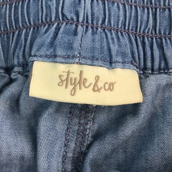 Style & Co Chambray Lightweight Drawstring Joggers Small - Picture 4 of 11